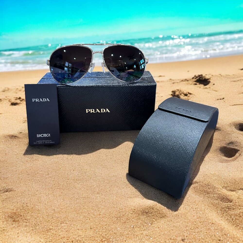 PRADA Polarized Men/Women Aviator Sunglasses